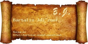 Bartalis József névjegykártya
